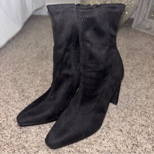 Black suede booties size 5.5